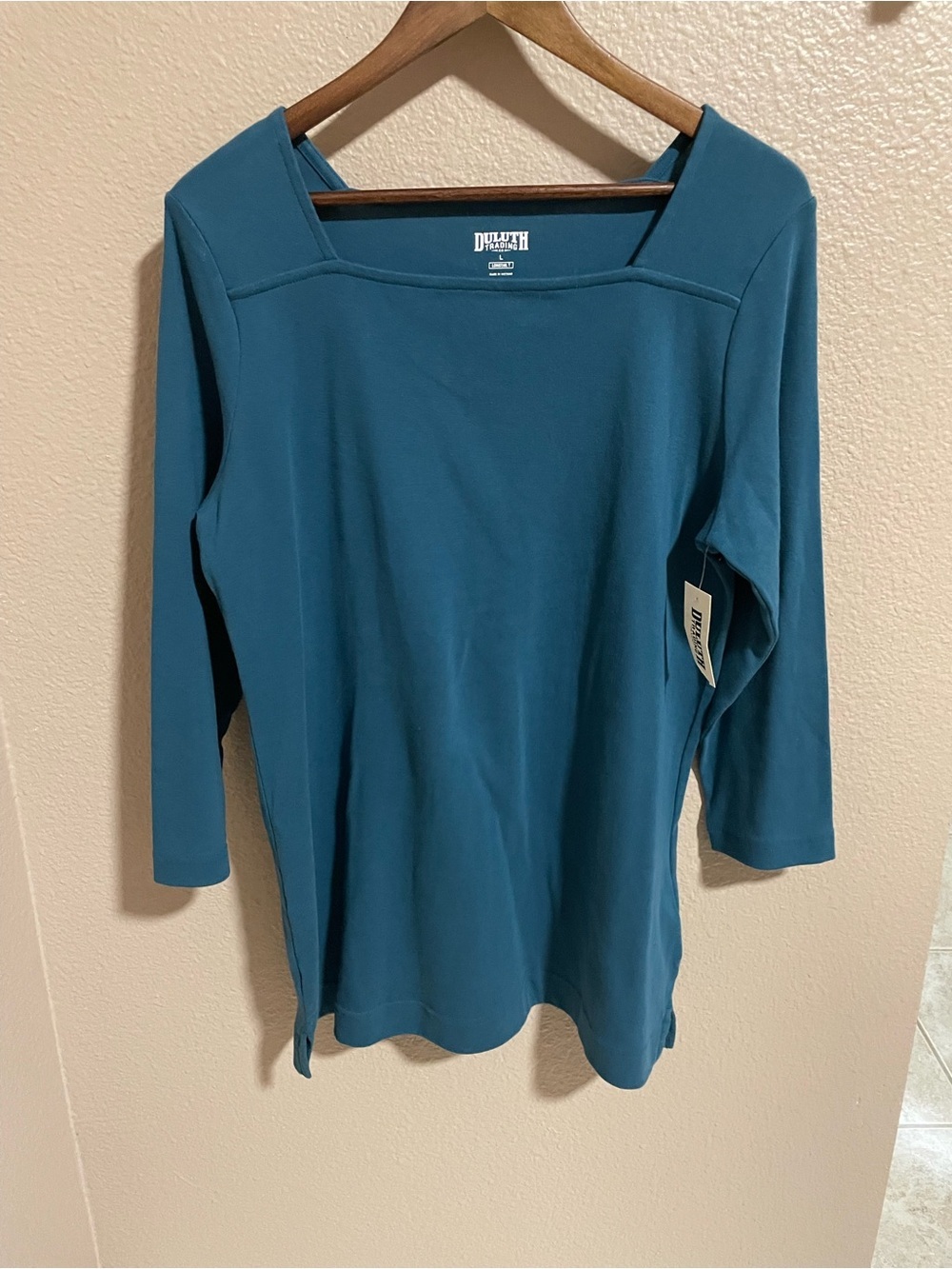 Duluth Trading Co Women's Longtail tee Square-Neck 3/4 Sleeve Tunic
